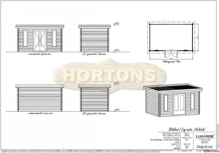 Lugarde Helsinki 4m x 2.5m Flat roof cabin - Click Image to Close