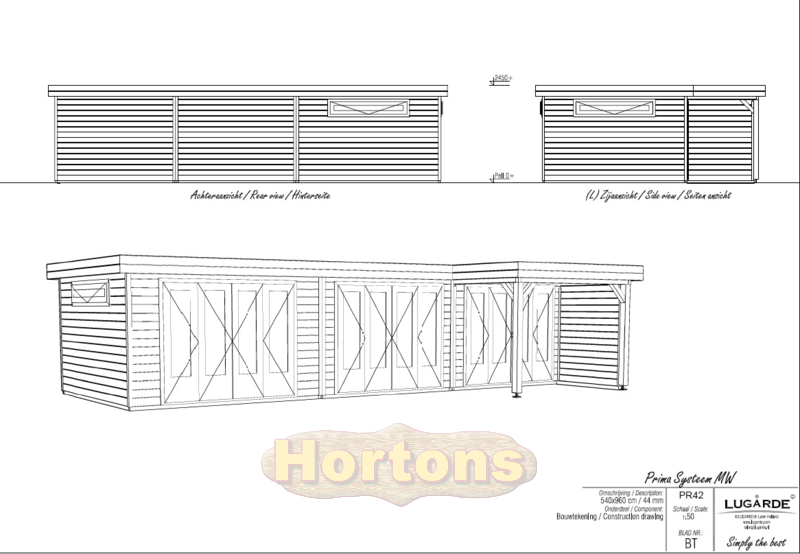 9.6m x 5.4m Lugarde Prima PR42 Combination Garden Room