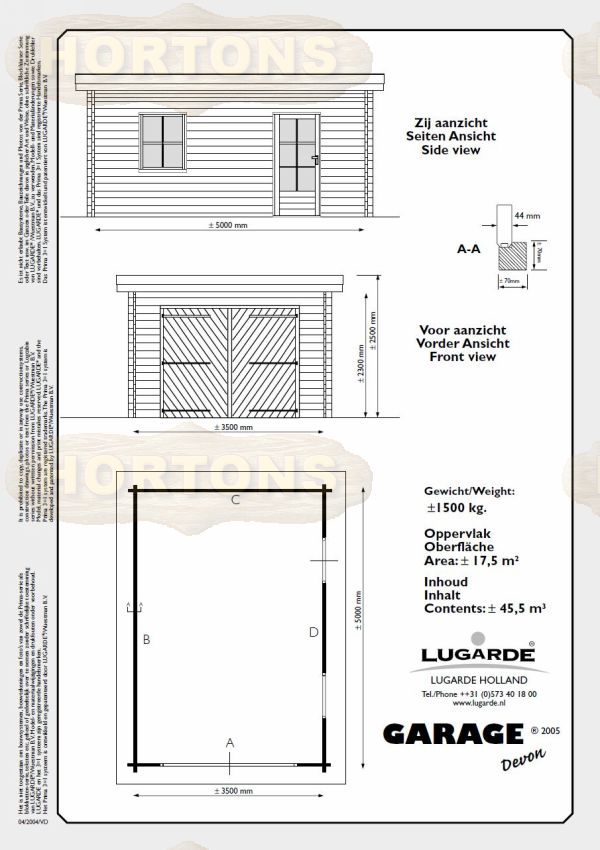 Lugarde Garage Devon Flat roof 3.5 x 5m