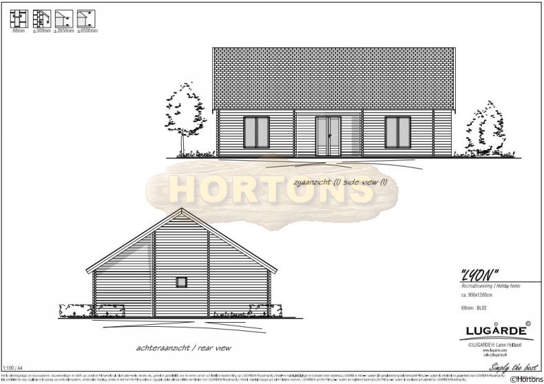Lugarde 68mm Log House Lyon 12 x 9m