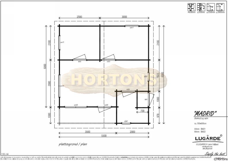 Lugarde Log Cabin Madrid 5.5m x 6.0m