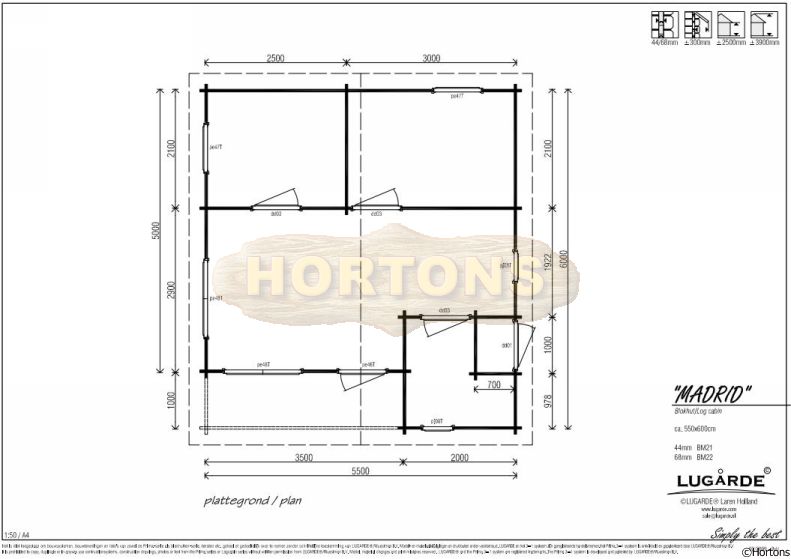 Lugarde Log Cabin Madrid 5.5m x 6.0m - Click Image to Close