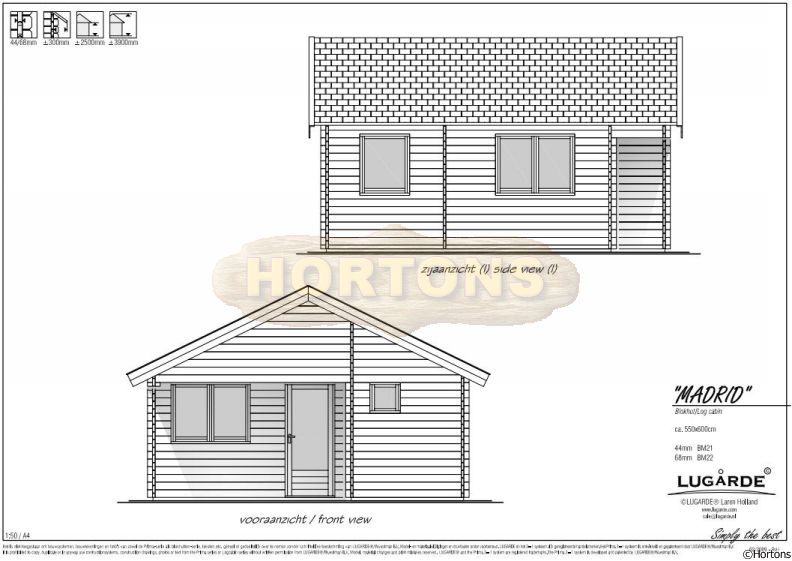 Lugarde Log Cabin Madrid 5.5m x 6.0m
