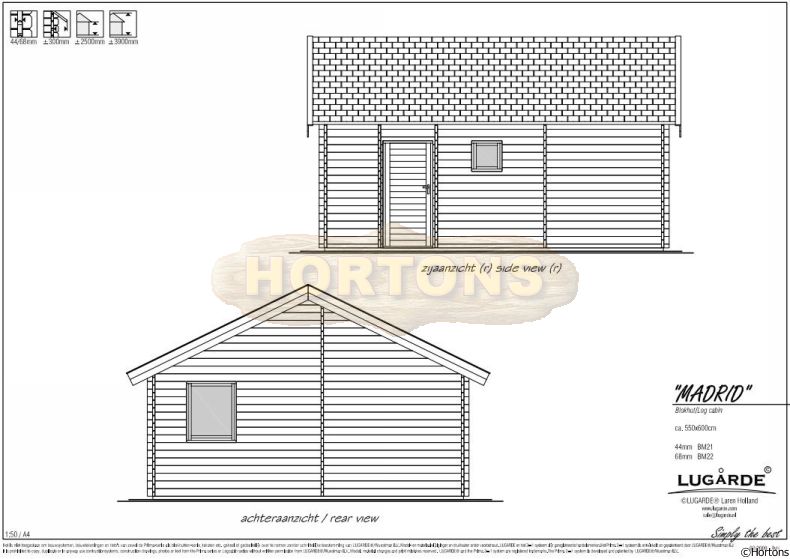 Lugarde Log Cabin Madrid 5.5m x 6.0m