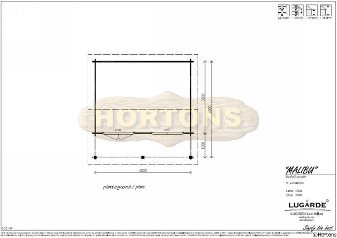 Lugarde Log Cabin Malibu 4m x 4m - Click Image to Close