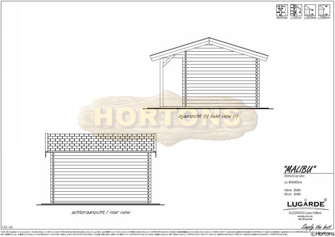 Lugarde Log Cabin Malibu 4m x 4m