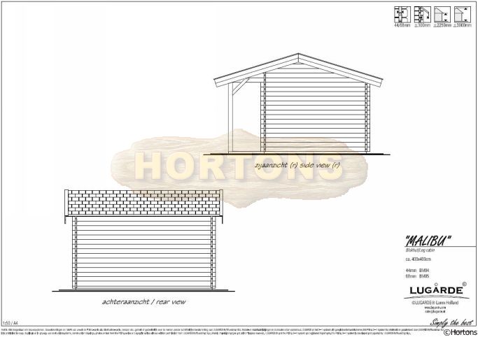 Lugarde Log Cabin Malibu 4m x 4m - Click Image to Close