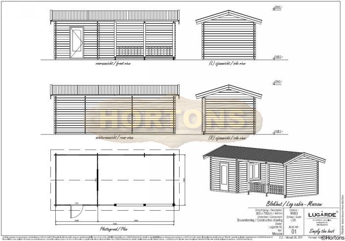 Lugarde 44mm Log Cabin Moscow 7.0 x 3.0m