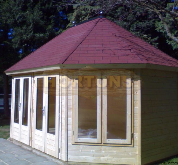 5.25 x 3.85m Lugarde Prima Nadine Oval Summerhouse - Click Image to Close