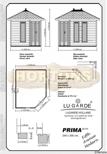 2.4 x 3.0m Lugarde Prima Fifth Avenue Modern - Click Image to Close