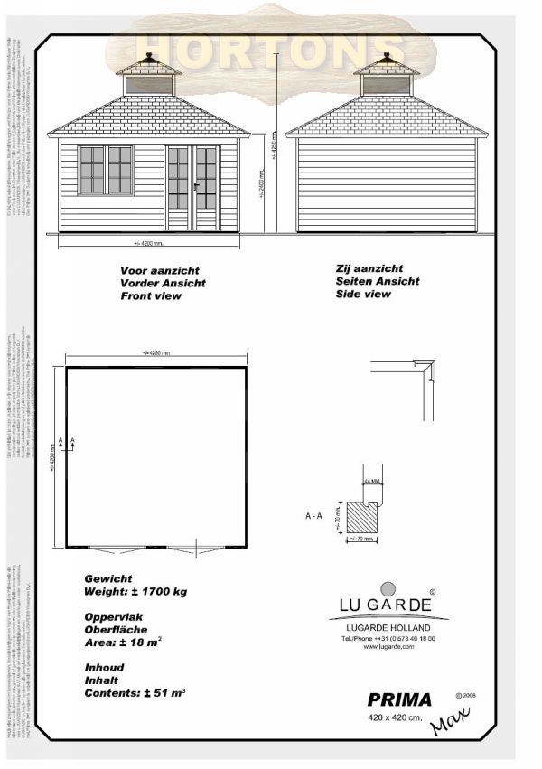 Summerhouse Lugarde Prima Max 4.2 x 4.2m - Click Image to Close