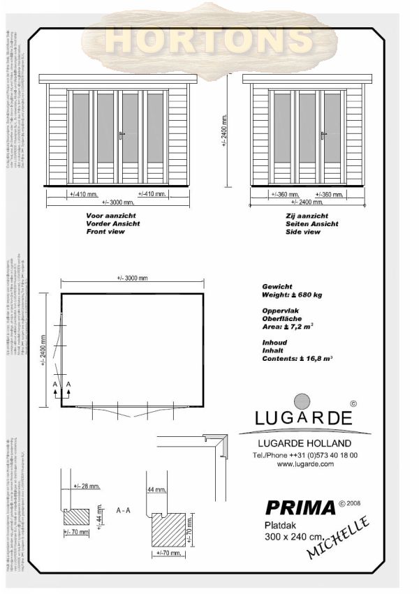 3.0 x 2.4m Lugarde Prima Michelle - Click Image to Close