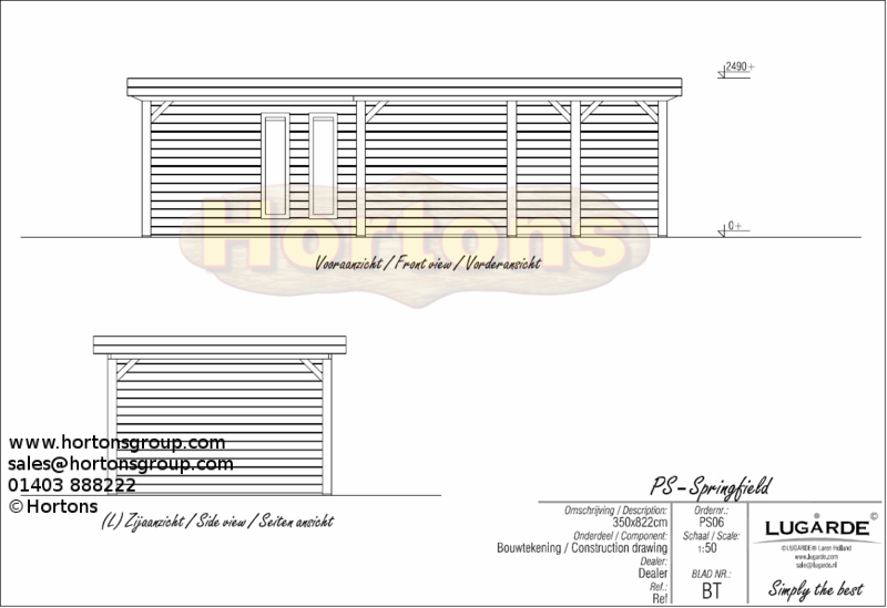 8.2 x 3.5m Lugarde PS13 Pro System Summerhouse - Click Image to Close