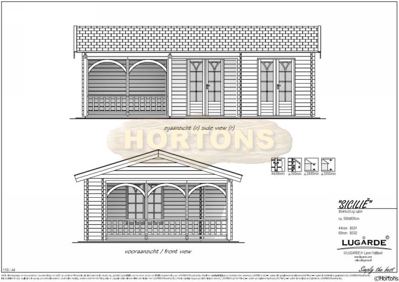 Lugarde Log Cabin Sicily 8.0 x 5.0m