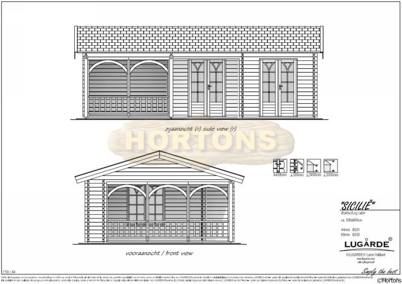 Lugarde Log Cabin Sicily 8.0 x 5.0m - Click Image to Close