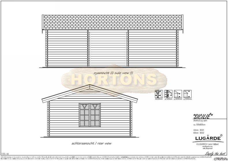 Lugarde Log Cabin Sicily 8.0 x 5.0m