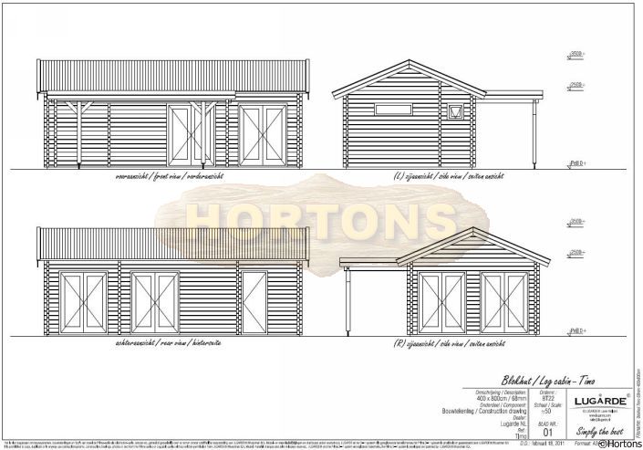 Lugarde 68mm Log Cabin Timo 8.0 x 4.0m - Click Image to Close