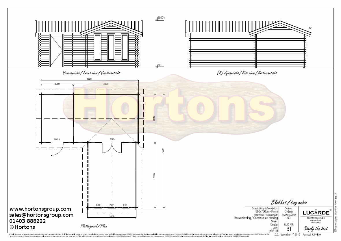 Lugarde Log Cabin VSB09 6m x 7m