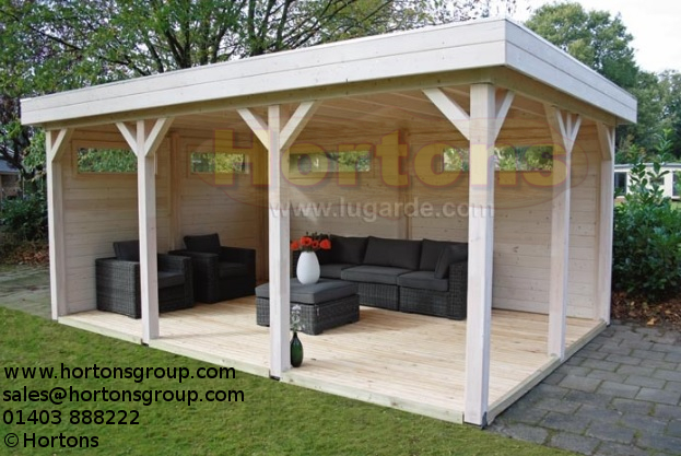 Wooden garden gazebo 5.4m x 3.6m - Click Image to Close