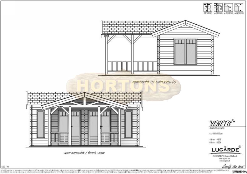 Lugarde Log Cabin Venice 6x6m