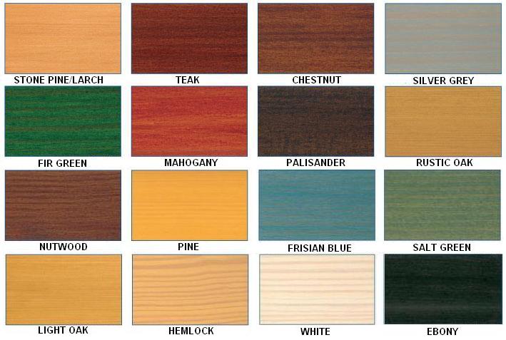 Remmers HK Lasur timber preservative colour chart