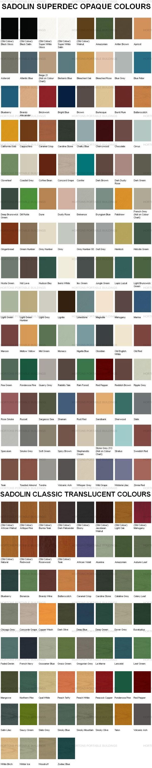 Sadolin Classic Colour Chart