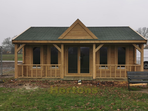 The Stanway Sports Pavilion 7x7m, 35mm wall log - Click Image to Close