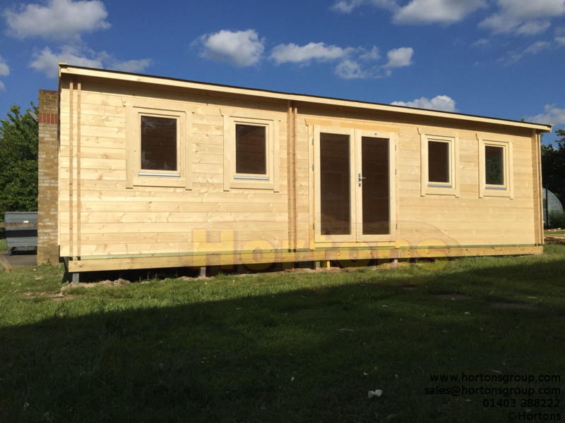 Insulated 8.5 x 4.5m Log cabin classroom - 45+45mm Twinskin - Click Image to Close