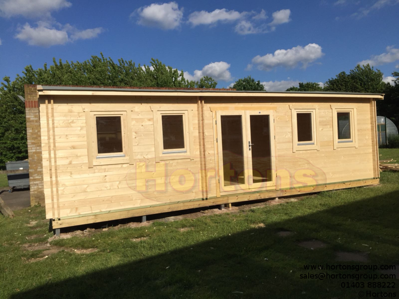 Insulated 8.5 x 4.5m Log cabin classroom - 45+45mm Twinskin - Click Image to Close