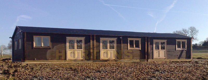 Log Cabin 18x6m (3x30 Sqm Internal) Insulated 45mm Triple Block Classroom