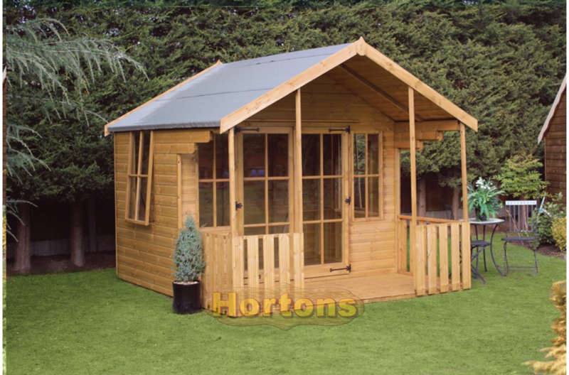 10ft x 10ft Chiltern Summerhouse with 4ft Verandah