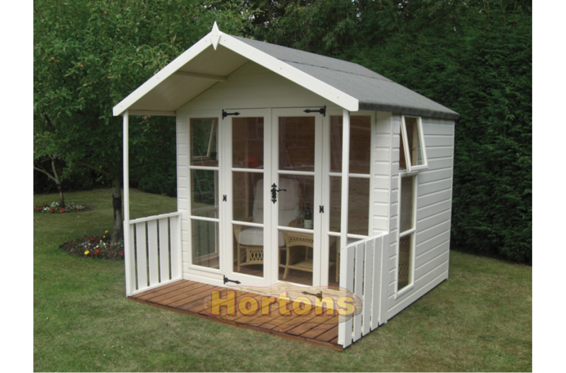 8ft 6" x 8ft Daylight Summerhouse with veranda - Click Image to Close