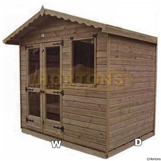 Log Cabin 8ft X 6ft Pressure Treated Plain Budget Summerhouse