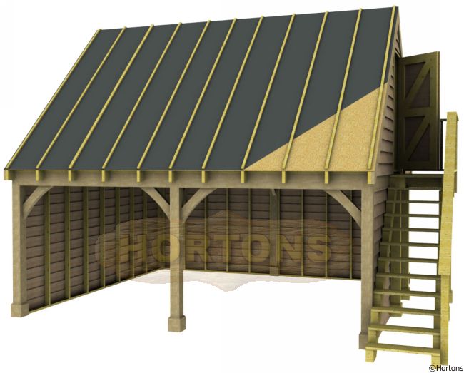 Room over Post and Beam Double Bay Garage