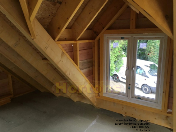 Room over Post and Beam Double Bay Garage