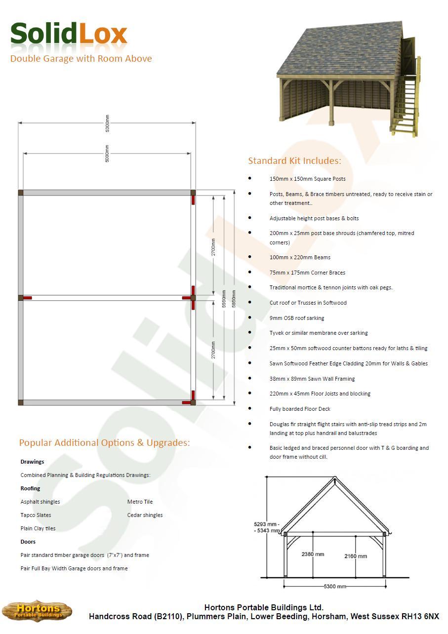 Room over Post and Beam Double Bay Garage