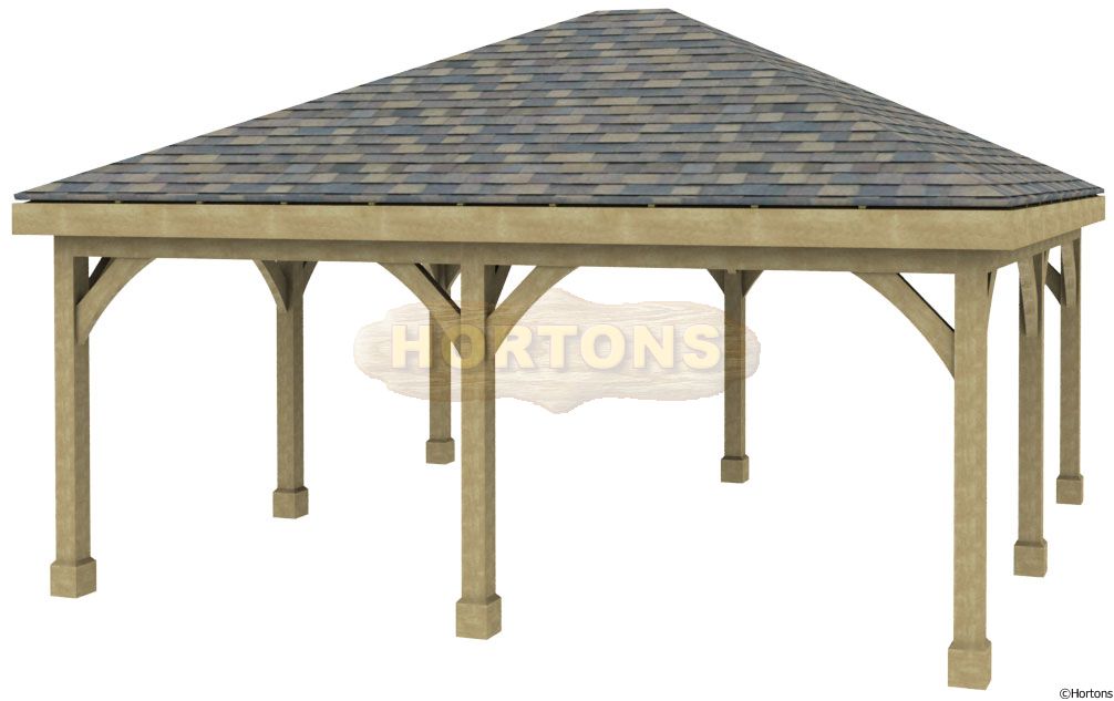 Post and Beam Double Bay Carport