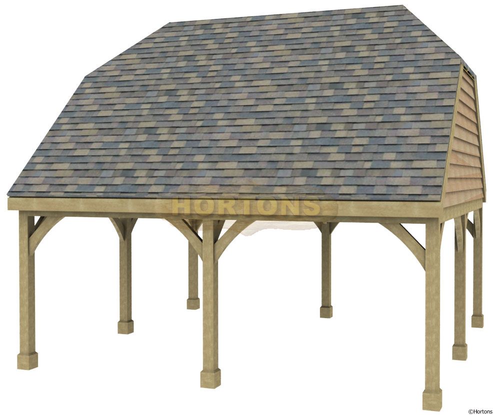 Post and Beam Double Bay Carport