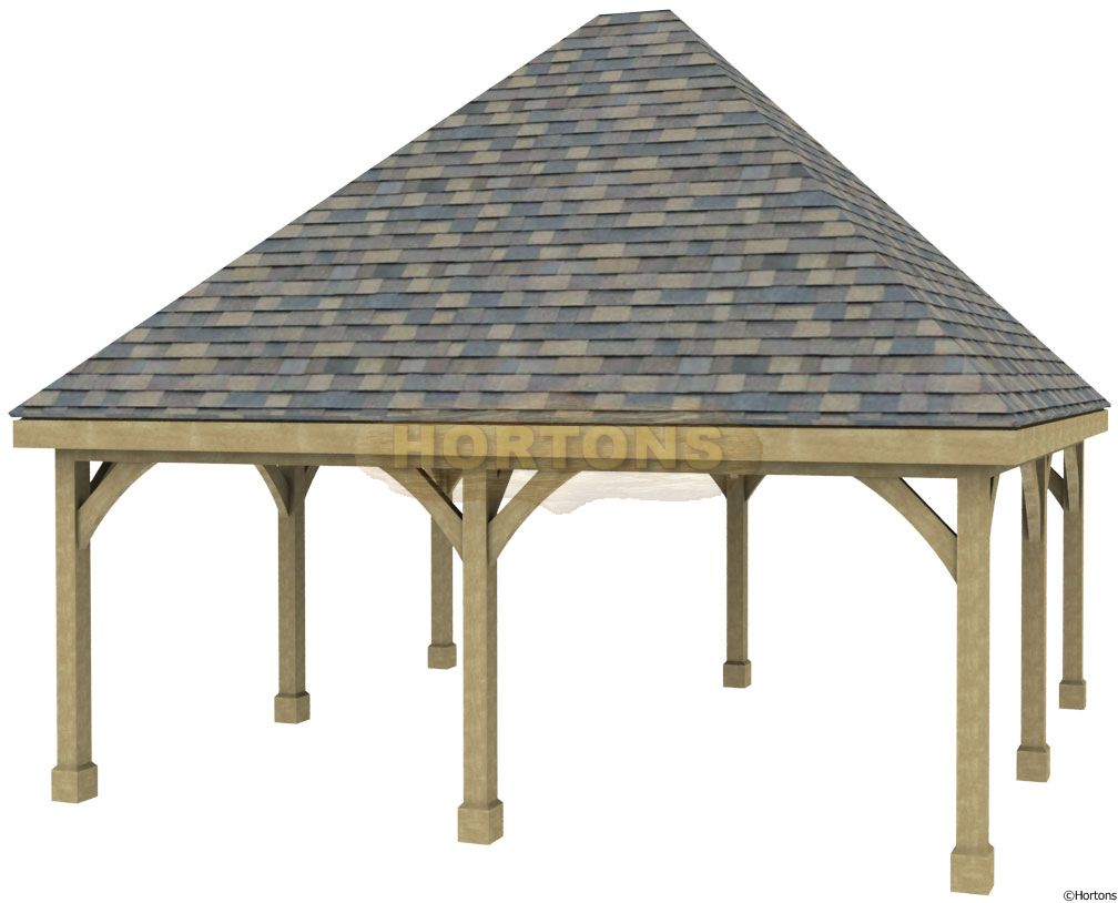 Post and Beam Double Bay Carport