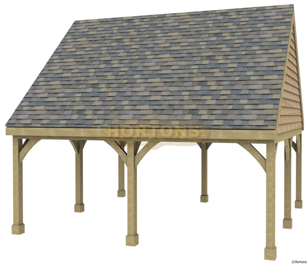 Post and Beam Double Bay Carport
