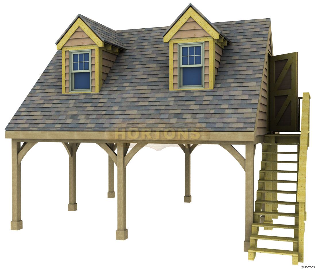 Post and Beam Double Bay Carport