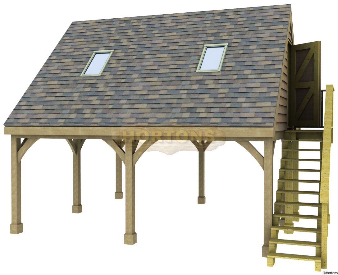 Post and Beam Double Bay Carport