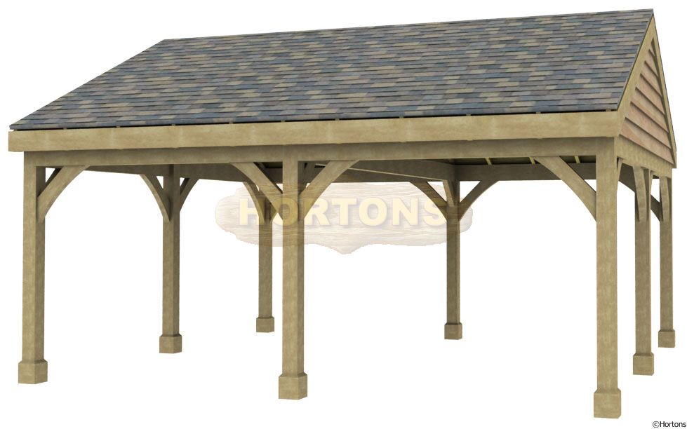 Post and Beam Double Bay Carport
