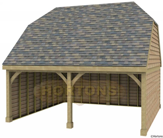 Post and Beam 5.87m x 6m Double Bay Garage