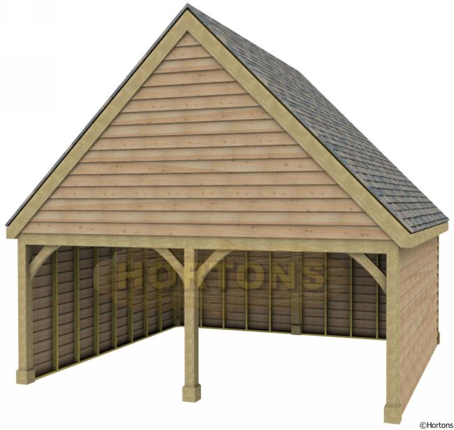 Post and Beam 5.87m x 6m Double Bay Garage - Click Image to Close
