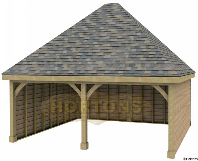 Post and Beam 5.87m x 6m Double Bay Garage