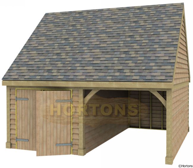 Post and Beam 5.87m x 6m Double Bay Garage - Click Image to Close