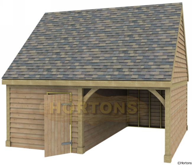 Post and Beam 5.87m x 6m Double Bay Garage - Click Image to Close