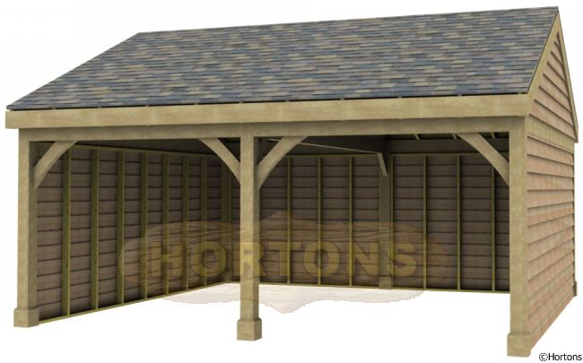 Post and Beam 5.87m x 6m Double Bay Garage