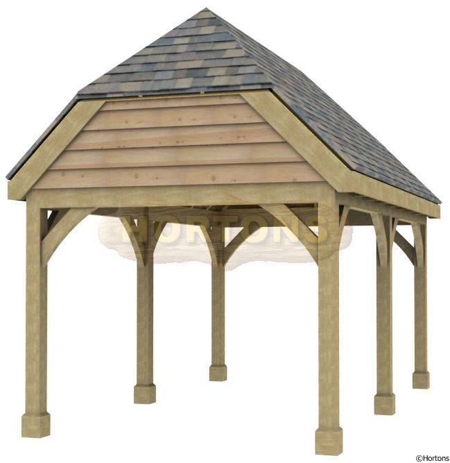 Post and Beam Single Bay Carport - Click Image to Close